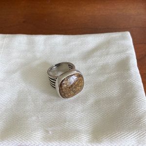 Silpada Brown stone sterling silver statement ring size 7. Retired